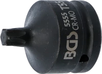 Levegős dugókulcs | Hossz 60 mm | 20 mm (3/4") | T-profil (Torx) T55