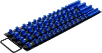 Dugókulcstartó sín készlet dugókulcsbetétekhez | 80 kapoccsal | 6,3 mm (1/4"), 10 mm (3/8"), 12,5 mm (1/2") betétekhez