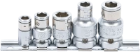 Golyós behajtófej-adapter készlet | Belső négyszögletű kulcsnyílású elem 6,3 mm (1/4") / 10 mm (3/8") / 12,5 mm (1/2") | 5 darabos