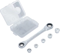Racsnis csillagkulcs adapterkészlettel | 8 - 19 mm | 6 darabos