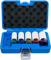 Légkulcsfej készlet | 12,5 mm (1/2") | 15 / 17 / 19 / 21 / 22 mm / MS17 | 6 darabos
