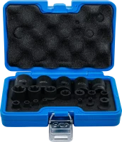 Levegős dugókulcskészlet | E-profil Plus | 6,3 mm (1/4") / 10 mm (3/8") / 12,5 mm (1/2") | EP4 - E32 | 19 darabos