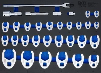 Műhelykocsi-betét 3/3: Hollanderkulcs készlet | 10 mm (3/8"), 12,5 mm (1/2"), 20 mm (3/4") | 10 - 50 mm | 32 darabos