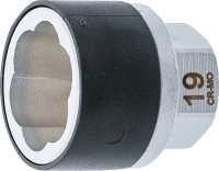 Spirálbites dugókulcsbetét /csavarkiszedő | Külső hatszögletű 19 mm | 19 mm