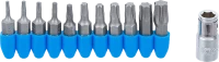 Behajtófej készlet | Külső hatszögletű 6,3 mm (1/4") | T-profil (Torx) | 11 darabos
