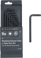 Derékszögű kulcs készlet | T-profil (Torx) T10 - T50 | 9 darabos