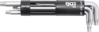 Derékszögű kulcs készlet | extra hosszú | T-profil (Torx) T10 furattal - T50 | 8 darabos