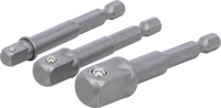 Adapterkészlet fúrógépekhez | 6,3 mm (1/4") | 6,3 mm (1/4") / 10 mm (3/8") / 12,5 mm (1/2") | 3 darabos