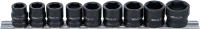 Levegős dugókulcskészlet hatszögletű, extra lapos | 12,5 mm (1/2") | 13 - 24 mm | 9 darabos