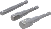 Adapterkészlet fúrógépekhez | Külső hatszögletű kulcsnyílású hajtás 6,3 mm (1/4") | Külső hatszögletű 6,3 mm (1/4"), 10 mm (3/8"), 12,5 mm (1/2"), 3 darabos