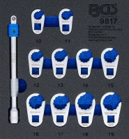 Műhelykocsi-betét 1/6: Hollanderkulcs készlet | 10 mm (3/8") | 10 - 19 mm | 11 darabos
