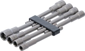 Steckschlüssel-Einsatz-Satz Sechskant, extra lang | Antrieb Außensechskant 6,3 mm (1/4") | für Bohrmaschinen | SW 6 - 13 mm | 8-tlg. 