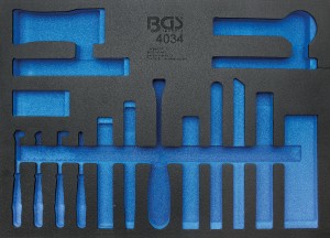 BGS 4033 27 pièces Insert de servante d'atelier 3/3 Jeu de coins nylon pour garnitures et grattoirs