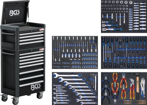 Werkstattwagen Profi Standard Maxi | 12 Schubladen | mit 263 Werkzeugen 