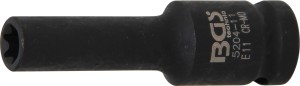 Kraft-Steckschlüssel-Einsatz E-Profil, tief | Antrieb Innenvierkant 12,5 mm (1/2") | SW E11 