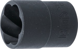 Spiral-Profil-Steckschlüssel-Einsatz / Schraubenausdreher | Antrieb Innenvierkant 12,5 mm (1/2") | SW 19 mm 
