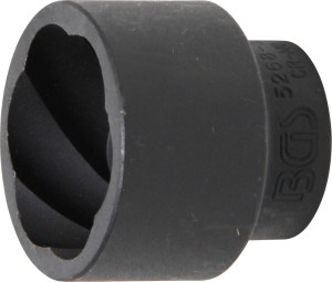 Spiral-Profil-Steckschlüssel-Einsatz / Schraubenausdreher | Antrieb Innenvierkant 12,5 mm (1/2") | SW 32 mm 