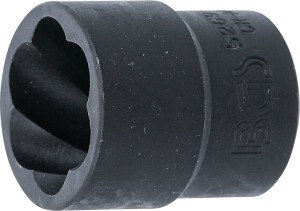 Spiral-Profil-Steckschlüssel-Einsatz / Schraubenausdreher | Antrieb Innenvierkant 12,5 mm (1/2") | SW 21 mm 