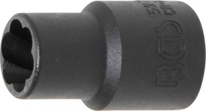 Spiral-Profil-Steckschlüssel-Einsatz / Schraubenausdreher | Antrieb Innenvierkant 10 mm (3/8") | SW 10 mm | Antrieb Innenvierkant 10 mm (3/8") | SW 10 mm 