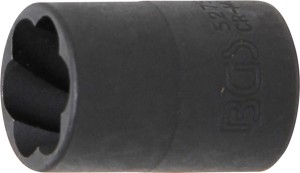 Spiral-Profil-Steckschlüssel-Einsatz / Schraubenausdreher | Antrieb Innenvierkant 10 mm (3/8") | SW 15 mm 
