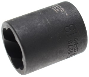 Spiral-Profil-Steckschlüssel-Einsatz / Schraubenausdreher | Antrieb Innenvierkant 10 mm (3/8") | SW 18 mm 