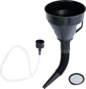 Öl-Einfülltrichter-Satz | mit flexiblem Rohr und Schlauch | Ø 135 mm | 3-tlg. 