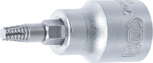 Schraubenausdreher-Bit-Einsatz | Antrieb Innenvierkant 10 mm (3/8") | für defektes T-Profil (für Torx) T25 