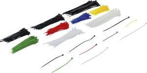 Kabelbinder-Sortiment | farbig | 100 - 150 - 200 mm | 450-tlg. 