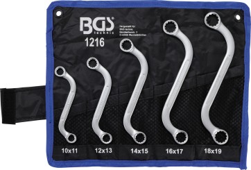Double Ring Spanner Set | S-Type | 10 x 11 - 18 x 19 mm | 5 pcs. 