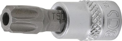 Bit-Einsatz | Antrieb Innenvierkant 6,3 mm (1/4") | T-Profil (für Torx) mit Bohrung T50 