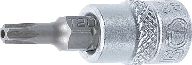 Bit-Einsatz | Antrieb Innenvierkant 6,3 mm (1/4") | T-Profil (für Torx) mit Bohrung T20 