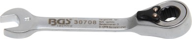 Skralderingsgaffelnøgle | kort | omskiftelig | 8 mm 