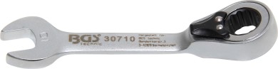 Skralderingsgaffelnøgle | kort | omskiftelig | 10 mm 