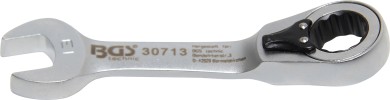 Skralderingsgaffelnøgle | kort | omskiftelig | 13 mm 