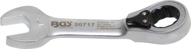 Skralderingsgaffelnøgle | kort | omskiftelig | 17 mm 