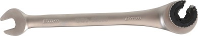 Skralde-gaffelringnøgle | åben | 8 mm 