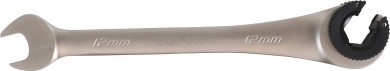 Skralde-gaffelringnøgle | åben | 12 mm 