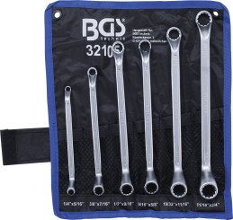 Double Ring Spanner Set | deep offset ends | Inch Sizes | 1/4" - 3/4" | 6 pcs. 