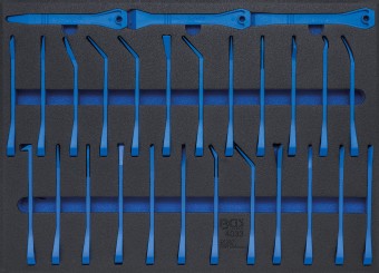 Inserção para carrinho de ferramentas 3/3: Conjunto de cunha para frisos e raspadores | 27 peças 