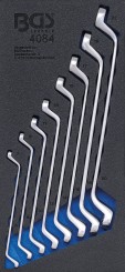 Modulo per carrelli portautensili 1/3: serie di chiavi a doppio anello | 6 x 7 - 20 x 22 mm | gomito stretto | 8 pz. 