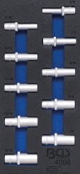 Werkstattwageneinlage 1/3: Steckschlüssel-Einsätze Sechskant | 12,5 mm (1/2") | in Zollgrößen | tief | 10-tlg. 