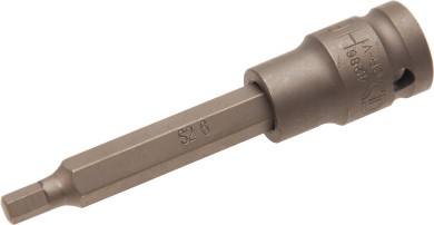 Kraft-Bit-Einsatz | Länge 100 mm | Antrieb Innenvierkant 12,5 mm (1/2") | Innensechskant 6 mm 