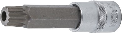 Bit-Einsatz | Länge 100 mm | Antrieb Innenvierkant 12,5 mm (1/2") | Innenvielzahn (für XZN) mit Bohrung M16 