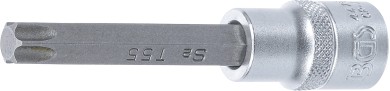 Encaixe para pontas | Comprimento 100 mm | Entrada de quadrado interno de 12,5 mm (1/2") | Perfil T (para Torx) T55 