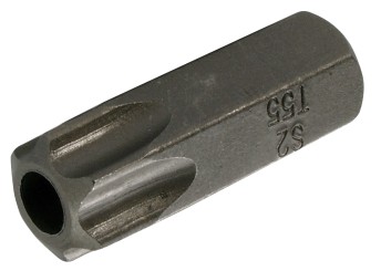 Kärki | pituus 30 mm | kuusiokanta 10 mm (3/8") | T-profiili (Torx) reiällinen T55 