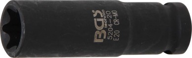 Kraftig topnøgletop E-profil, dyb | 12,5 mm (1/2") | E20 