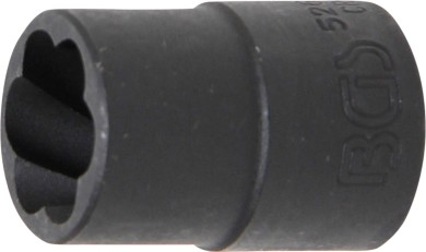 Spiral-Profil-Steckschlüssel-Einsatz / Schraubenausdreher | Antrieb Innenvierkant 12,5 mm (1/2") | SW 15 mm 