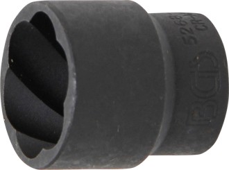 Llave de vaso de perfil en espiral / extractor de tornillos | entrada 12,5 mm (1/2") | 24 mm 