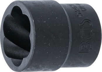 Llave de vaso de perfil en espiral / extractor de tornillos | entrada 12,5 mm (1/2") | 21 mm 