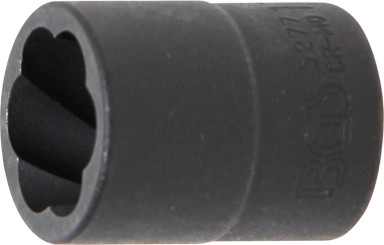 Spiral-Profil-Steckschlüssel-Einsatz / Schraubenausdreher | Antrieb Innenvierkant 10 mm (3/8") | SW 17 mm 